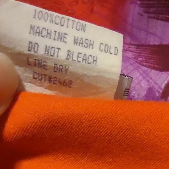 XS - Halter Top - Orange with Blue Trim / Ties - Picture 6 of 6